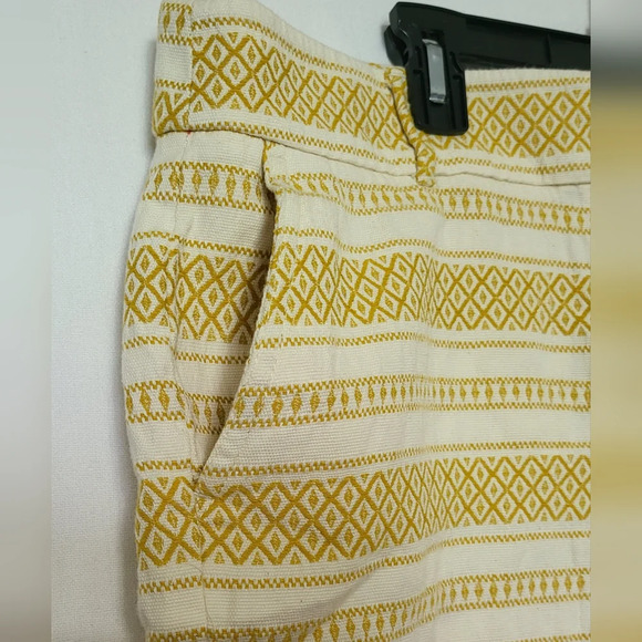 Loft Womens Riviera Gold White Geometric Striped Preppy Boho Pockets Shorts 14 - Picture 3 of 10